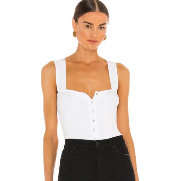 Michael Lauren Bosco Snap Front Tank in White NWT Size XS - Picture 1 of 4